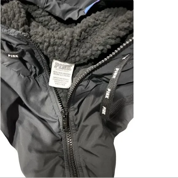 Victoria Secret Pink Color Block Anorak Sharpa Lined Jacket! - Picture 6 of 8